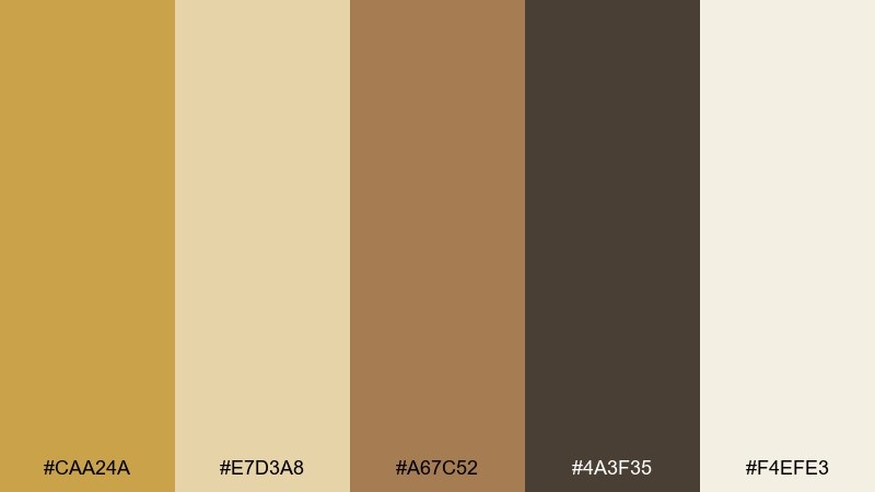 desert dune gold color palette with hex codes