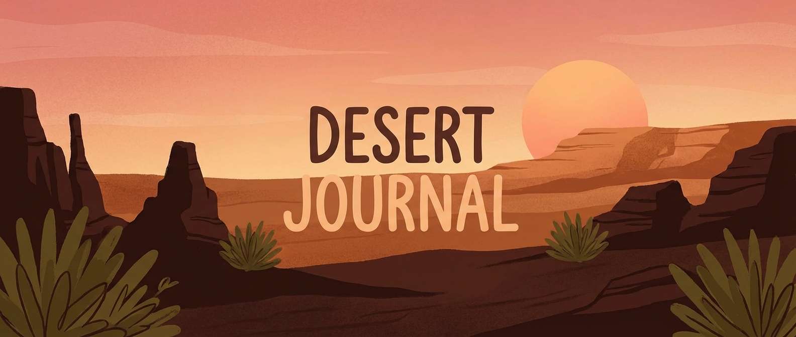 desert header with olive tones