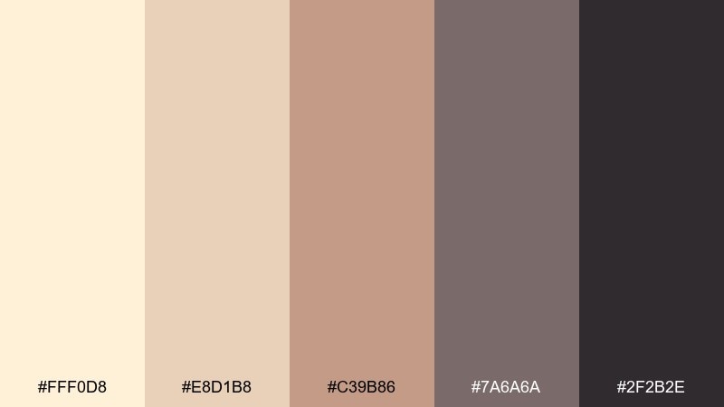 desert dusk cream color palette with hex codes