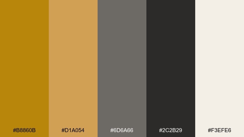 desert dusk dark goldenrod color palette with hex codes