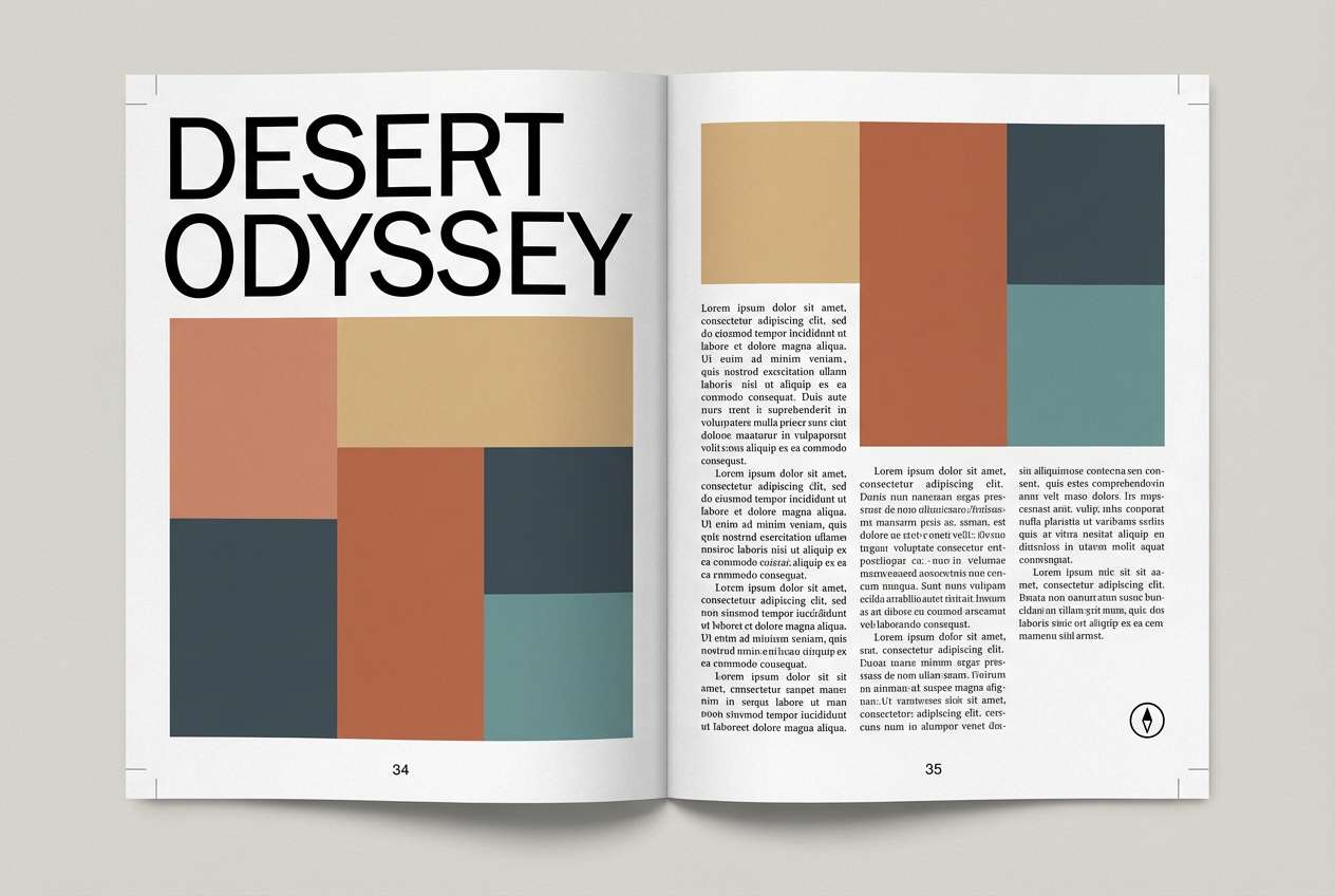desert themed editorial layout
