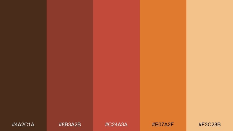 desert ember color palette with hex codes