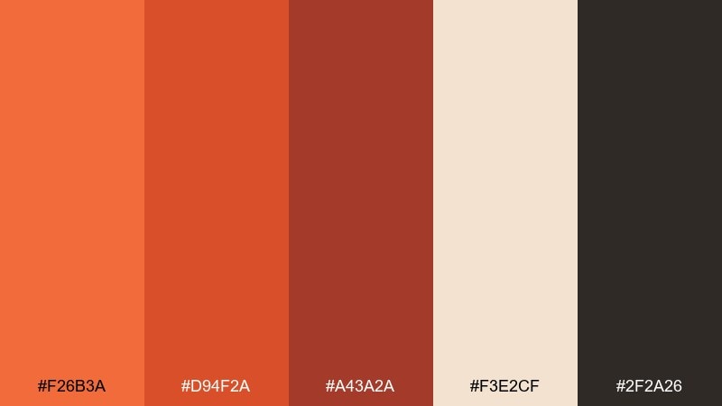 desert ember sunset orange color palette with hex codes