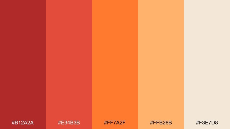 desert festival red orange color palette with hex codes