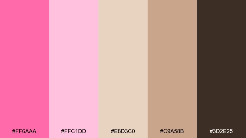 desert flamingo flamingo pink color palette with hex codes