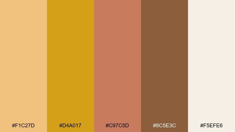 desert gold gold yellow color palette with hex codes
