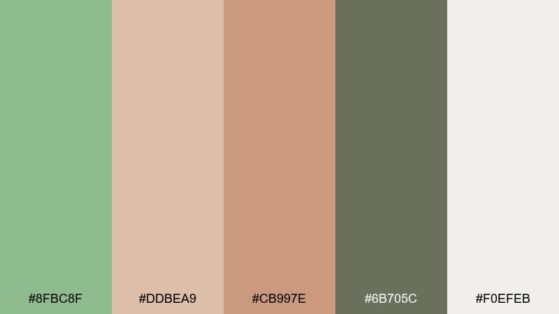 desert greenhouse dark sea green color palette with hex codes