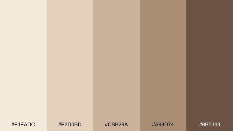 desert latte pale brown color palette with hex codes