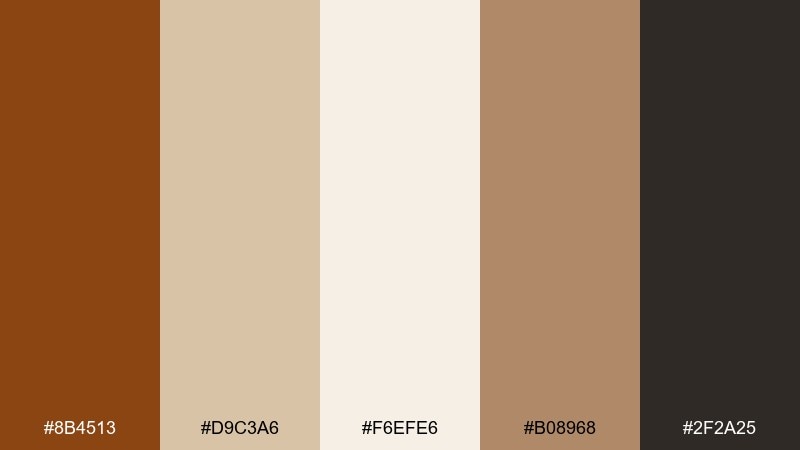 desert leather cream saddle brown color palette with hex codes