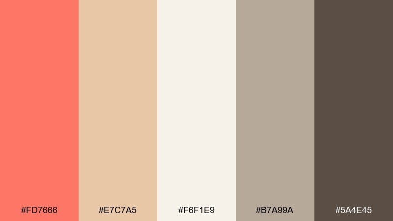 desert linen bittersweet color palette with hex codes