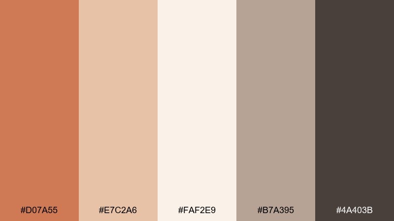 desert linen terra cotta color palette with hex codes
