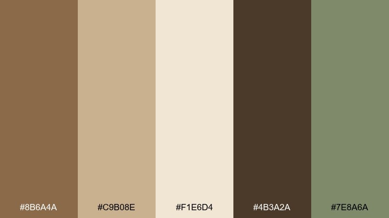 desert lodge dark tan color palette with hex codes