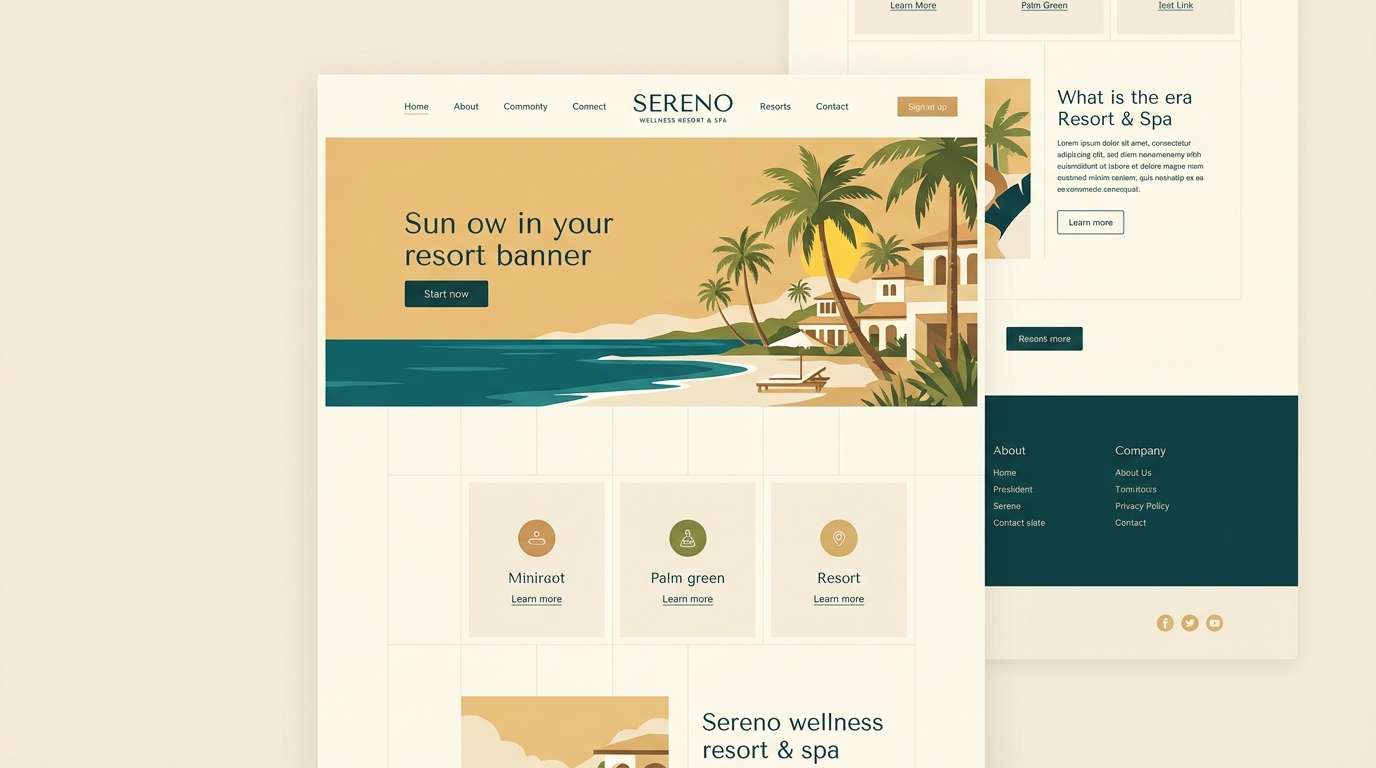 wellness landing page mockup