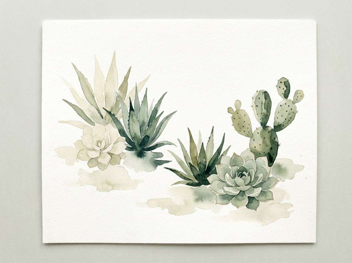 watercolor succulent print