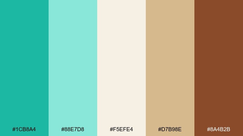 desert oasis green turquoise color palette with hex codes