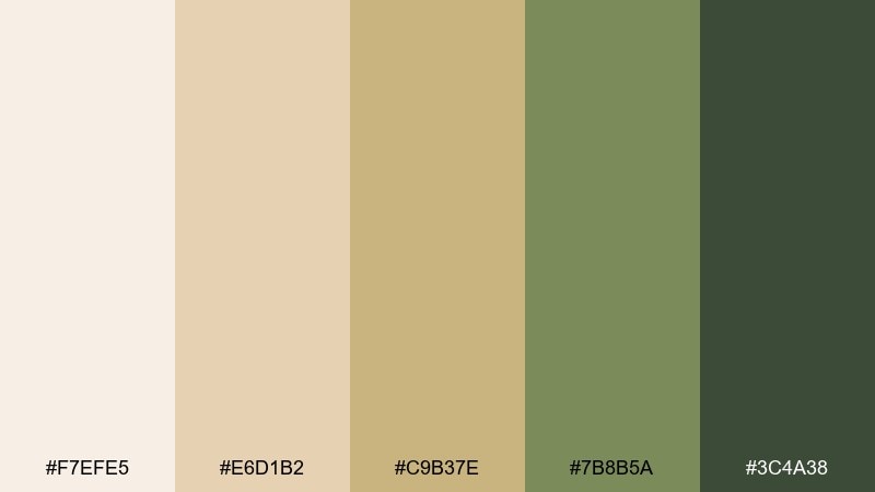 desert palm living room color palette with hex codes
