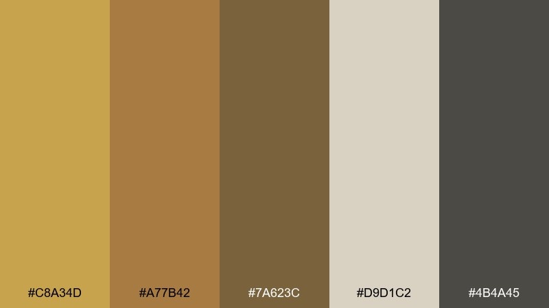 desert patina gold bronze color palette with hex codes