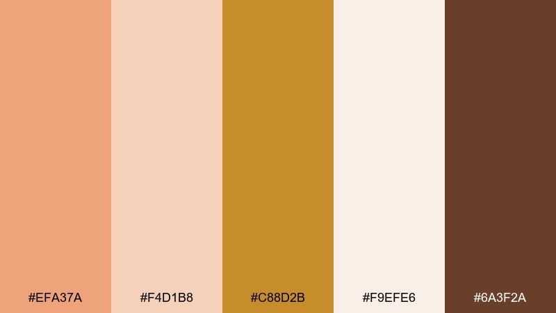 desert peach dusk gold peach color palette with hex codes