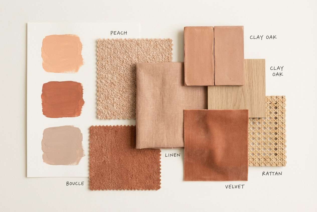 peach interior moodboard