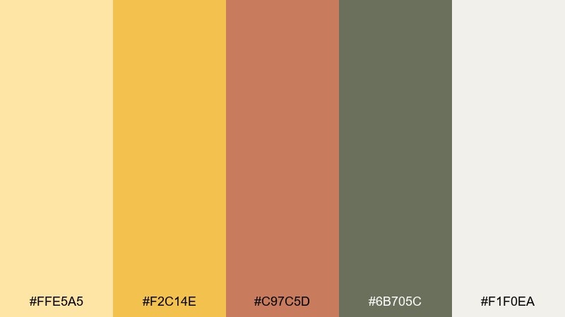desert pollen color palette with hex codes