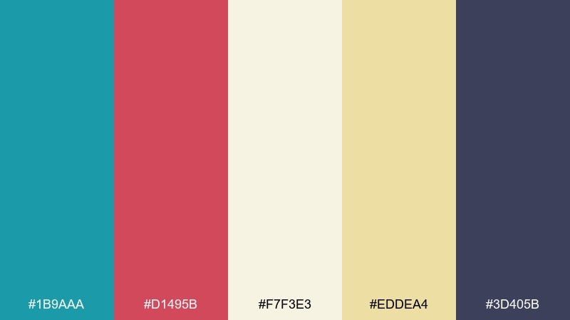desert reef color palette with hex codes