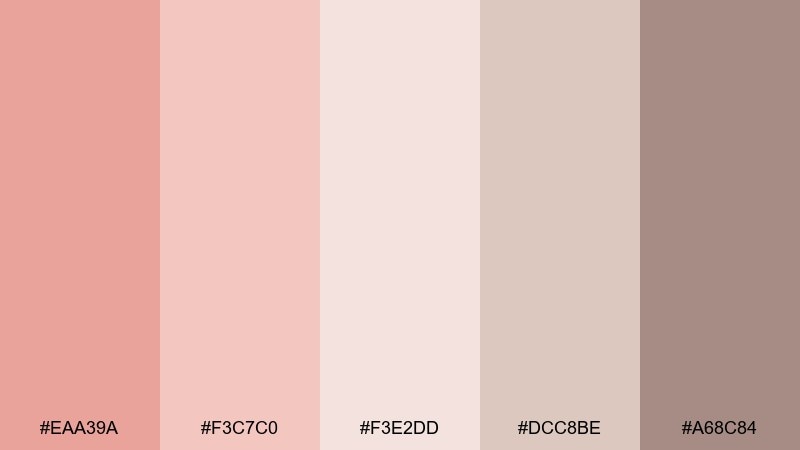 desert rose pastel red color palette with hex codes