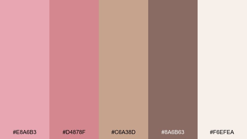 desert rose color palette with hex codes