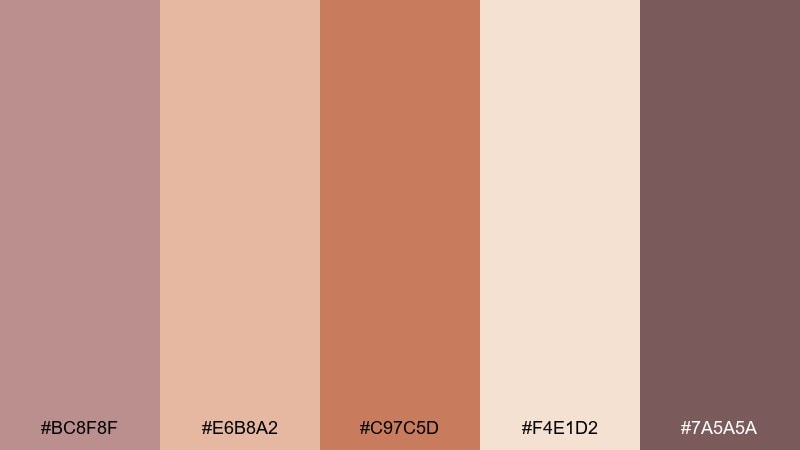 desert rose rosy brown color palette with hex codes