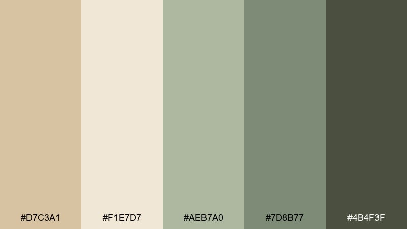 desert sage beige sand color palette with hex codes