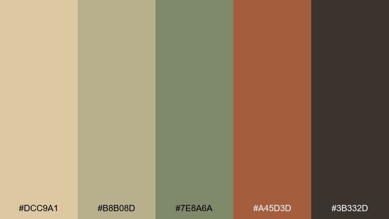 desert sage earthy color palette with hex codes