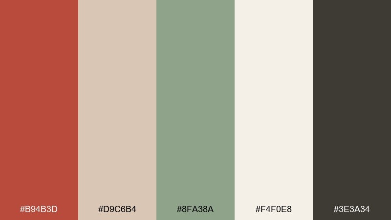 desert sage jasper color palette with hex codes