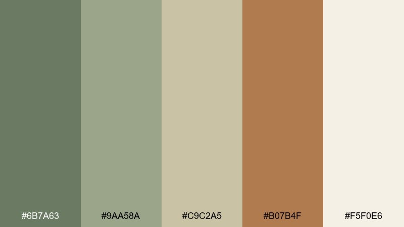 desert sage nature color palette with hex codes