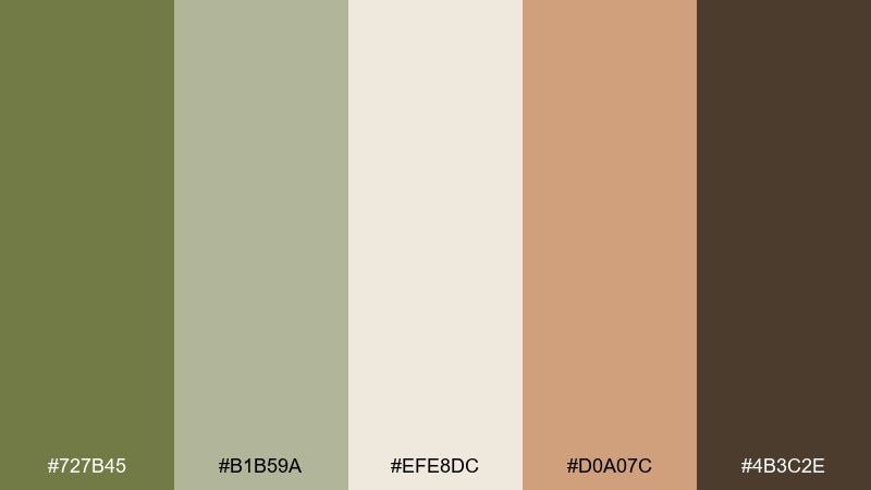 desert sage studio olivine color palette with hex codes