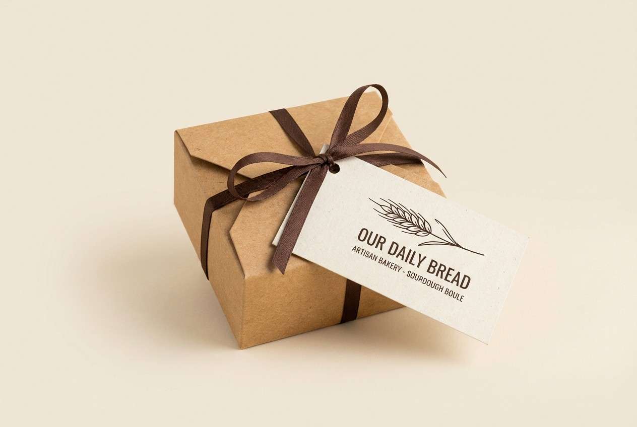 bakery packaging in warm beige