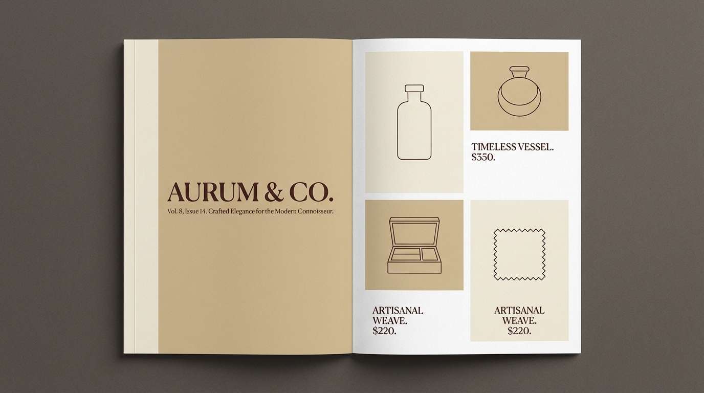 luxury neutral catalog spread