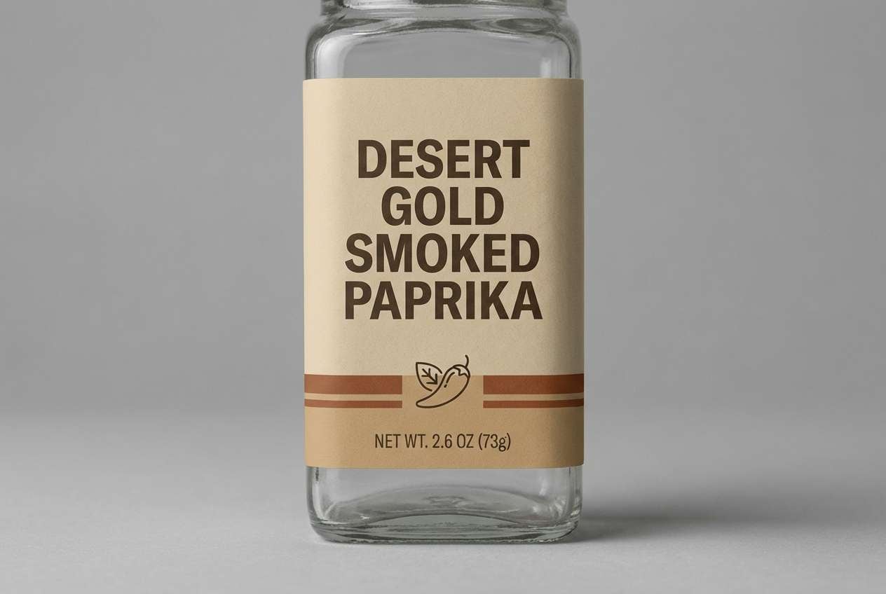 spice label in dune tones