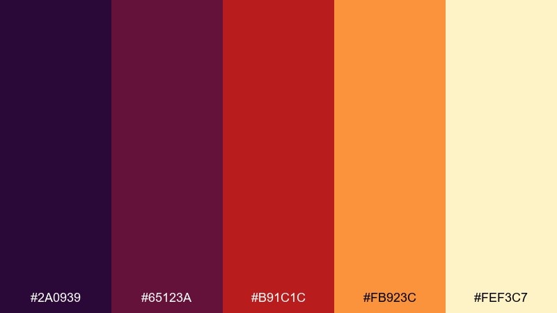 desert sangria purple red orange color palette with hex codes