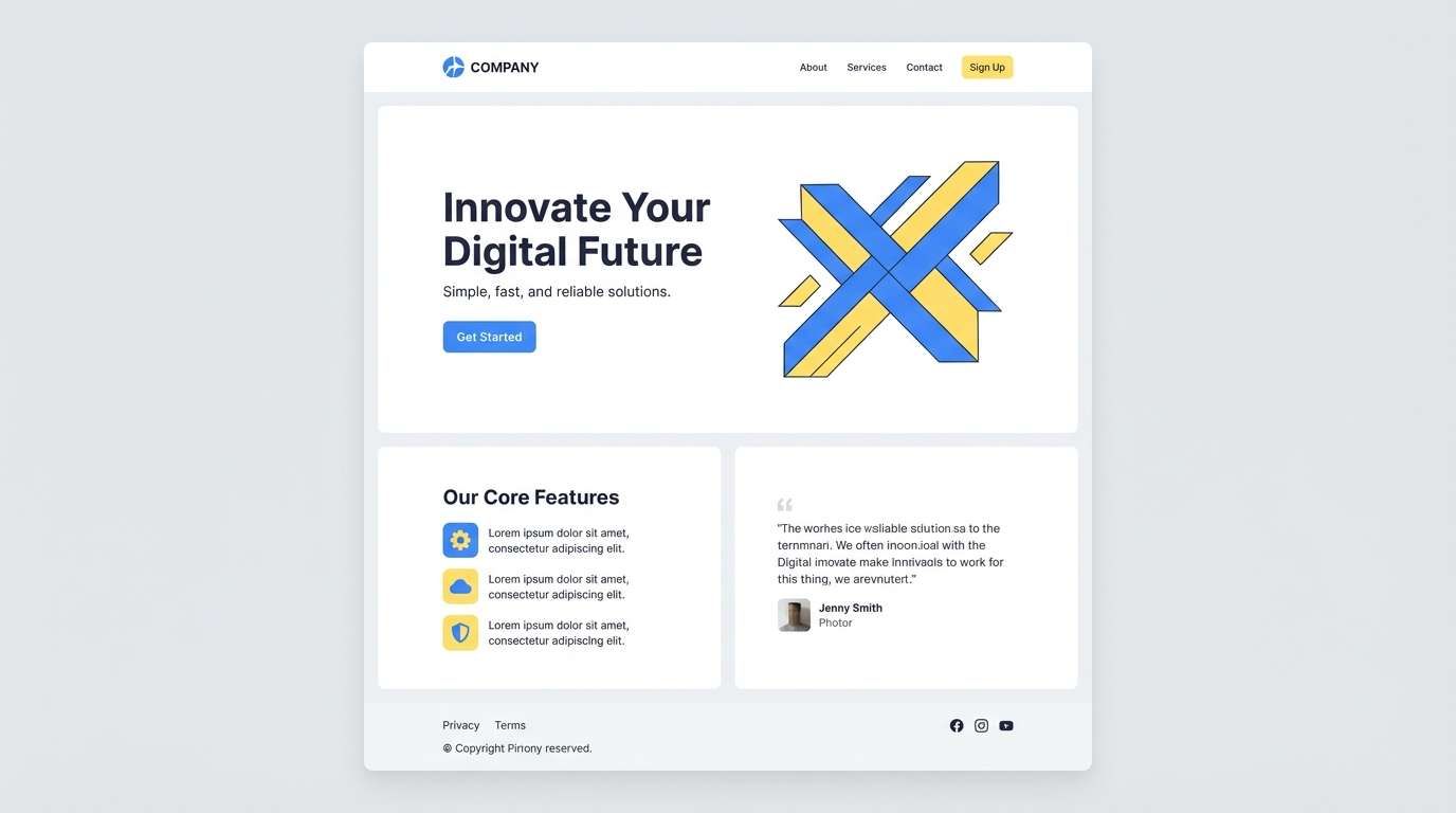 saas landing page mockup