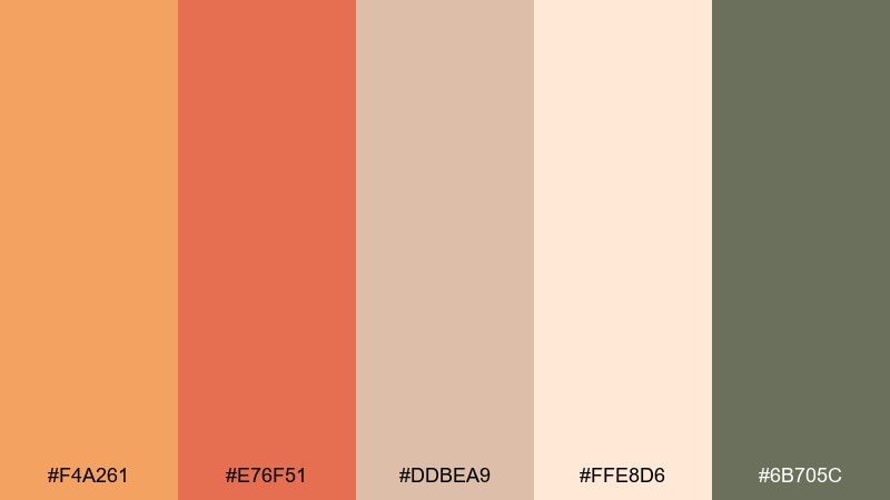 desert sunrise color palette with hex codes