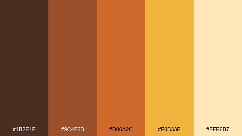 desert sunset color palette with hex codes