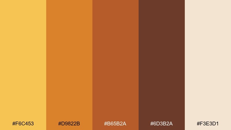 desert sunset clay saffron color palette with hex codes