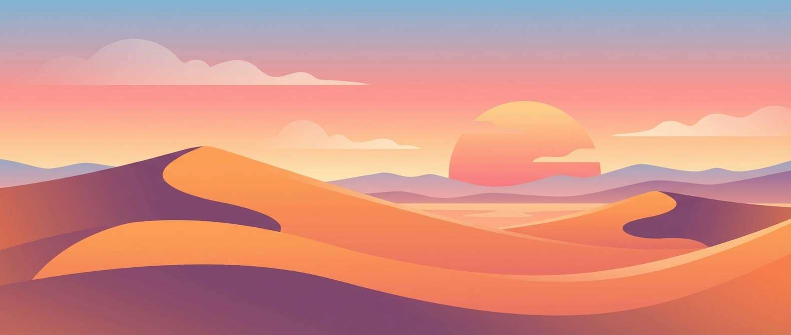 desert sunset illustration