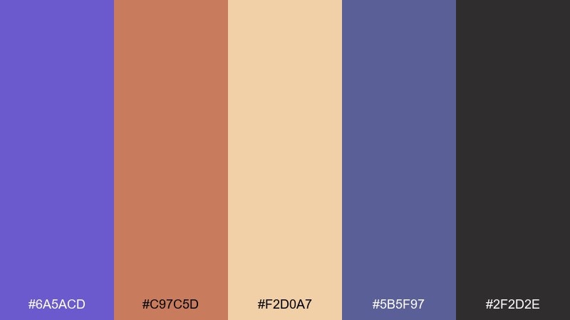 desert twilight slate blue color palette with hex codes