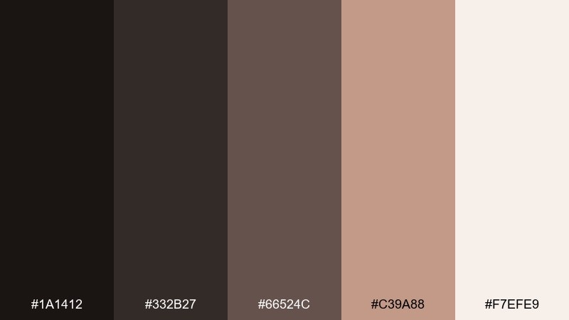 desert vinyl warm black color palette with hex codes
