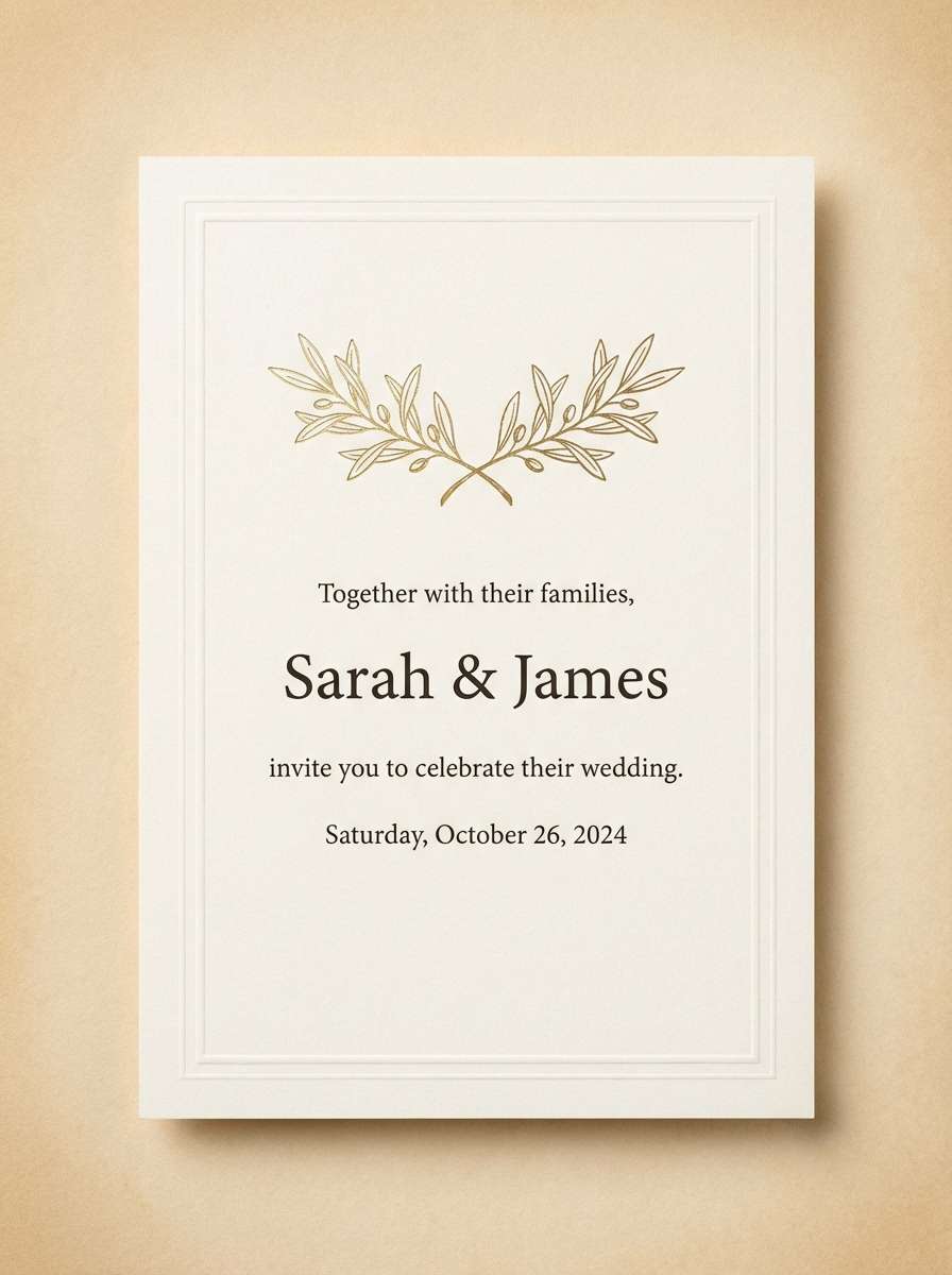 desert wedding invitation card