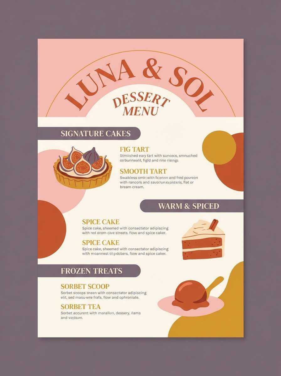 dessert menu flyer design
