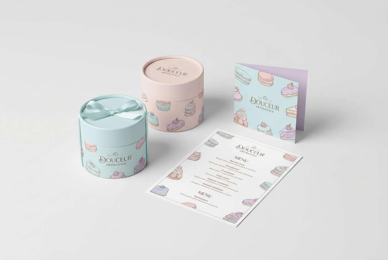 dessert packaging and menu
