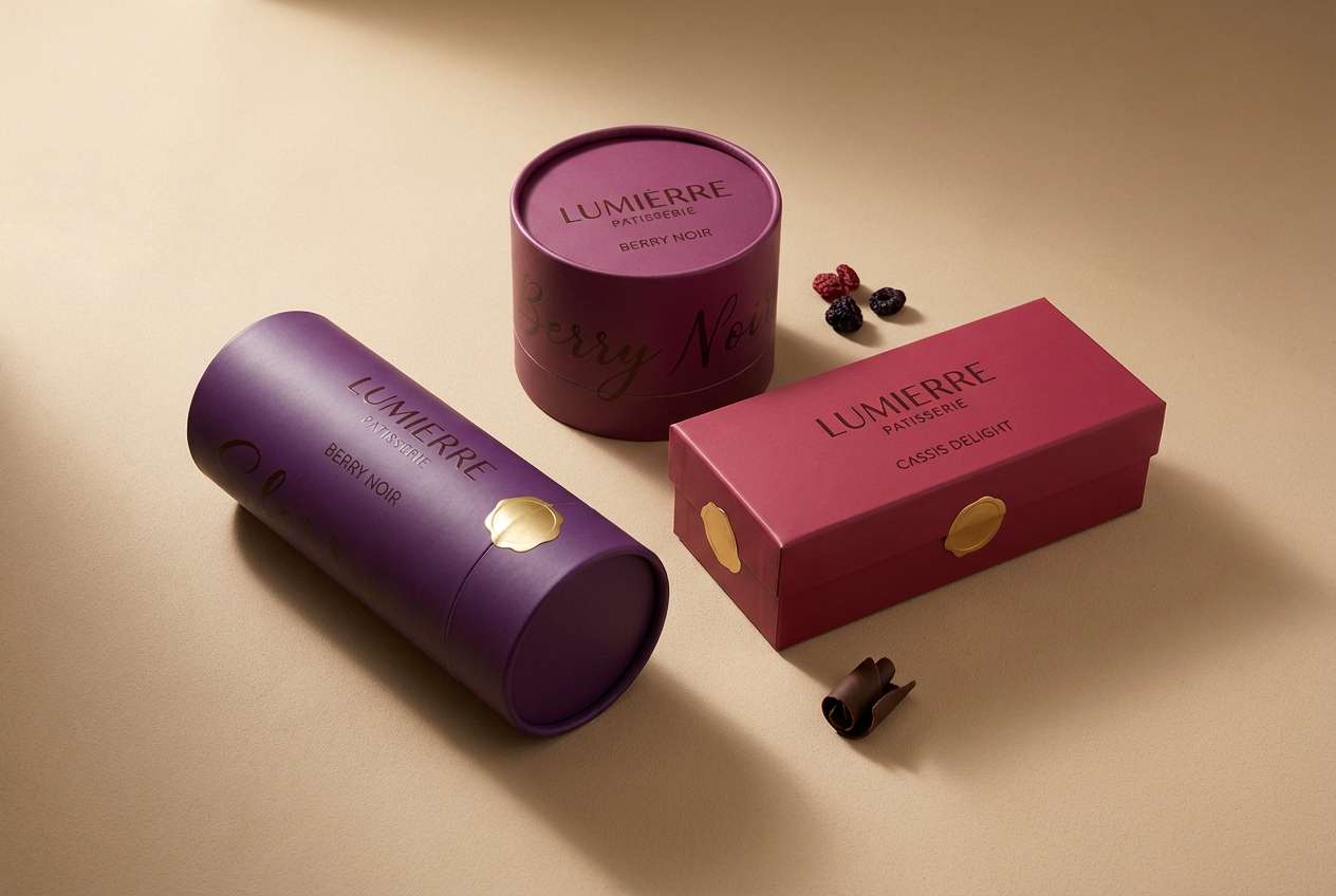 berry purple dessert packaging