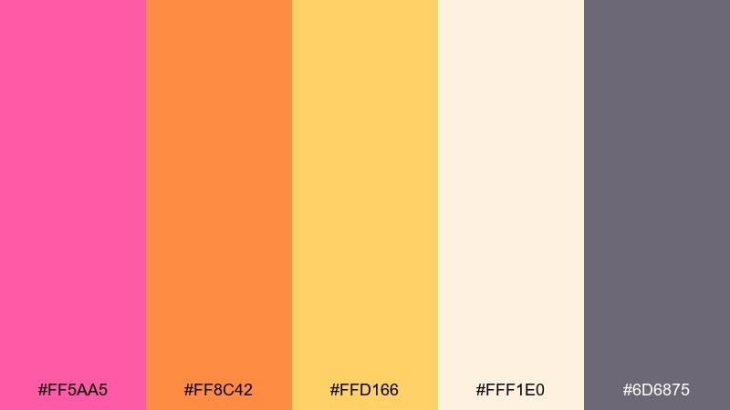 dessert terrace color palette with hex codes