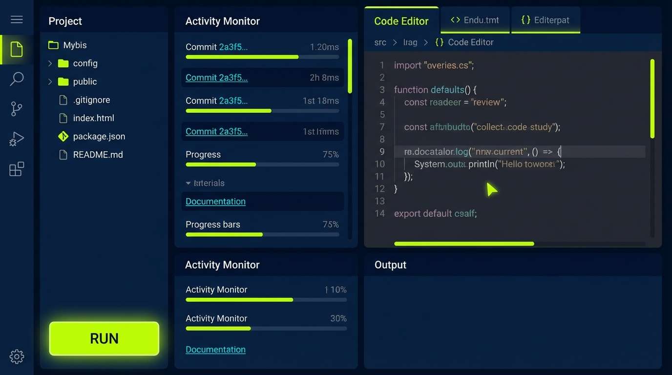 developer dashboard dark ui